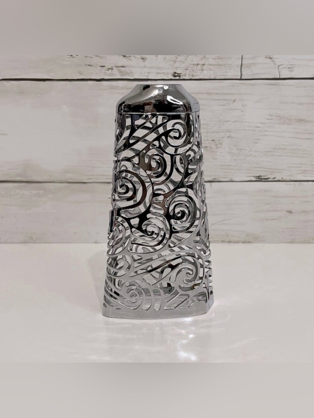 Bath & Body Works Silver Metal Scroll Design Gel Hand Soap Cover
